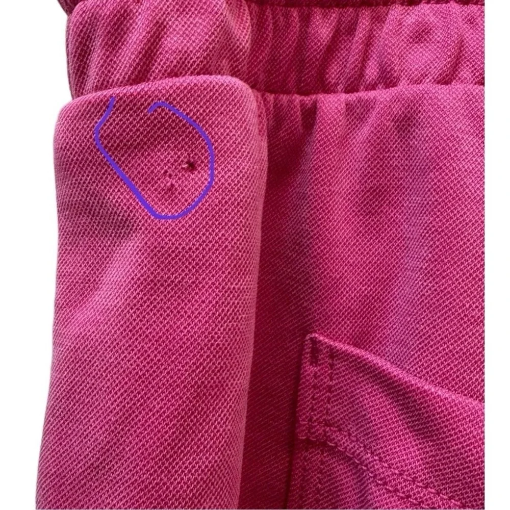 Lou & Grey Magenta Pink High Waisted Drawstring Lounge Shorts with Pockets Sz XS